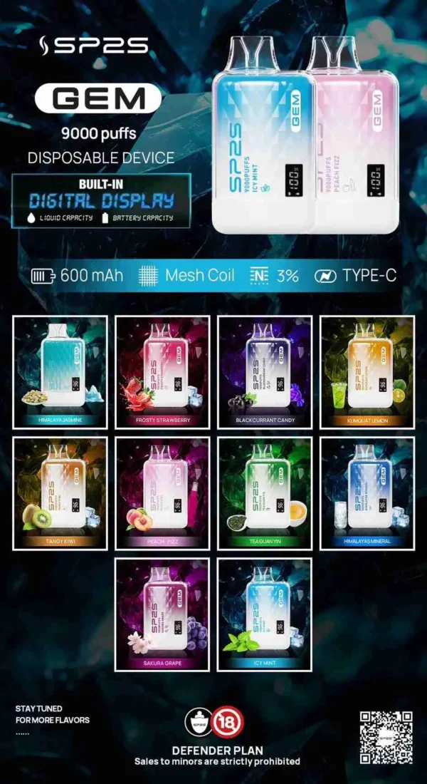 SP2S思博瑞拋棄式9000口｜無需充補充煙油｜即棄型電子煙裝置：圖片 2